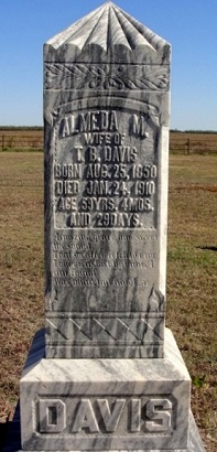 Almeda Midora (Craver) Davis oblisk stone