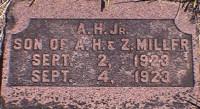 A. H. Miller gravestone