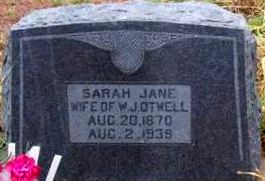 Sarah Jane (Blake) Otwell gravestone