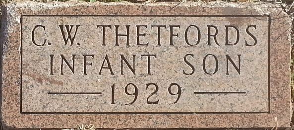 Infant Thetford son gravestone